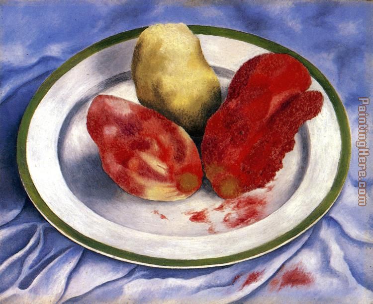 Tunas Still Life with Prickly Pear Fruit painting - Frida Kahlo Tunas Still Life with Prickly Pear Fruit art painting